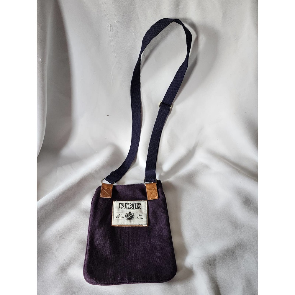 Victoria's Secret Pink New York Yankees Navy Blue Canvas Crossbody Purse